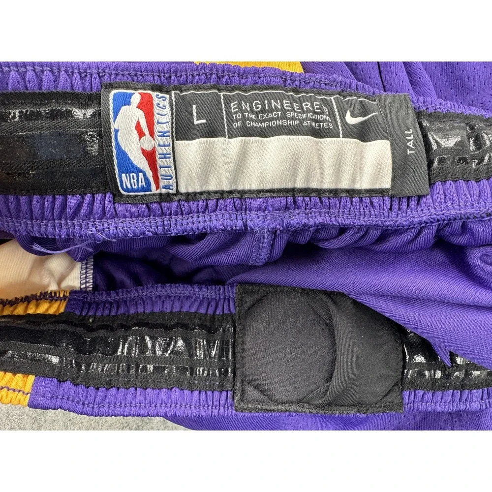 Los Angeles Lakers Shorts Mens Large Tall Purple Yellow NBA Basketball Nike